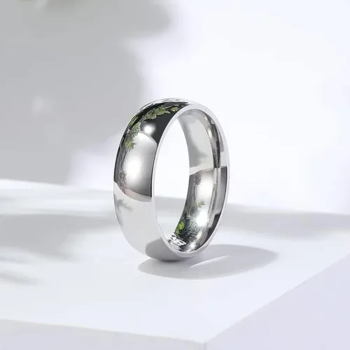 Vista 43 de King Will Alianza de boda de acero inoxidable 316L para hombres y mujeres, anillo de boda de 0.31 a 0.315 pulgadas de ancho, chapado en negro