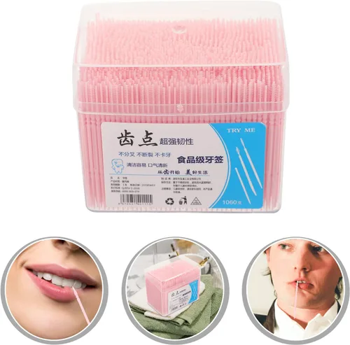 Vista 9 de FOMIYES Palillos de dientes de doble cabeza, 1060 palillos de dientes desechables para limpieza de dientes, palillos de hilo dental suave, palillos
