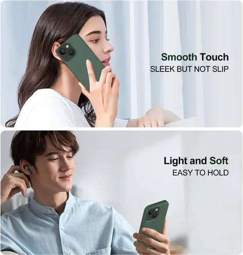 Vista 5 de FUNMIKO Funda compatible con iPhone 15 con protector de pantalla, silicona líquida suave y sedosa mejorada, diseñada a la moda para hombres, mujeres