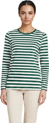 Vista 48 de Lands' End - Camiseta de manga larga, cuello redondo y holgada de algodón Supima cultivado en EE. UU. para mujer Blanco
