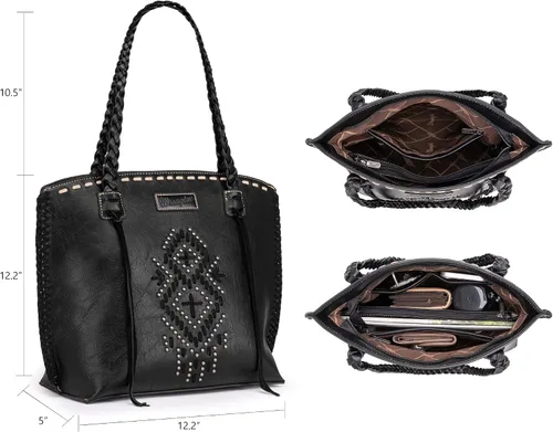 Vista 4 de Wrangler Bolso de mano para mujer, bolsos y bolsos del oeste, bolso Hobo para mujer