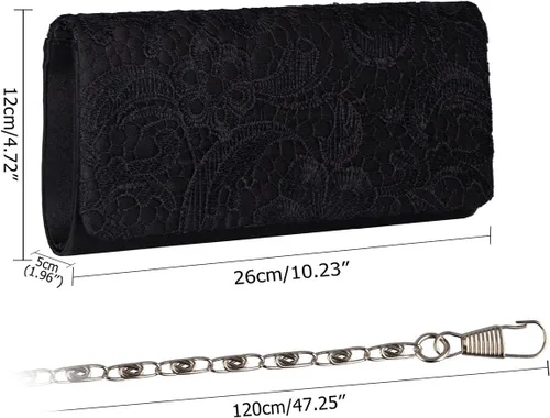 Vista 5 de Bolsos de embrague para las mujeres de encaje floral bolso de noche