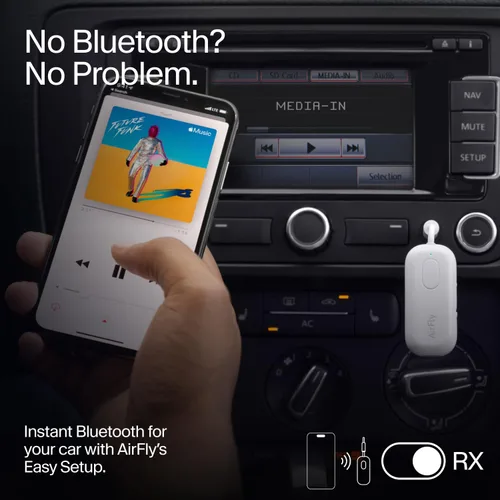 Vista 5 de Twelve South AirFly Pro Adaptador Transmisor/Receptor Bluetooth Inalámbrico para 2 Auriculares, Compartir Audio, Compatible con Jack Auxiliar