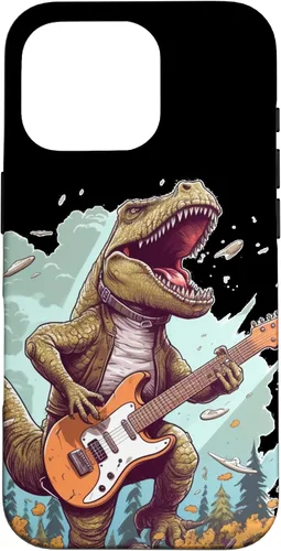 Vista 20 de Funda para iPhone 16 Cool Tyrannosaurus Rex con bajo para amantes de los dinosaurios