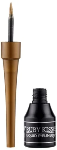 Vista 9 de Ruby Kisses Delineador de ojos líquido clásico, maquillaje de ojos de larga duración a prueba de manchas con aplicador de punta de fieltro