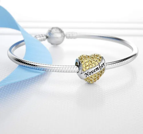 Vista 2 de Abalorio Dalaran de plata de ley 925 con forma de corazón, para brazalete, feliz cumpleaños, para mujer
