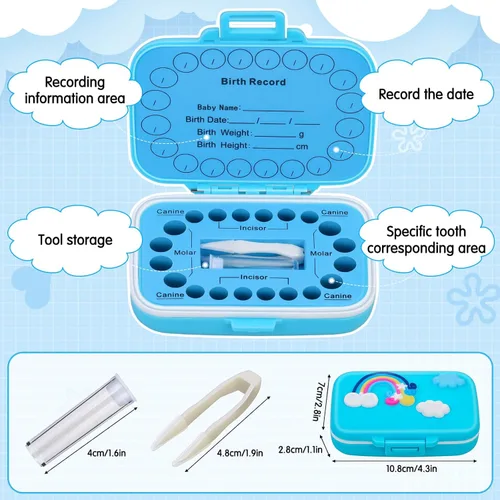 Vista 2 de Soportes de dientes para recuerdo de niños, caja de recuerdo de dientes de bebé, protector de dientes, contenedor de dientes para dientes perdidos