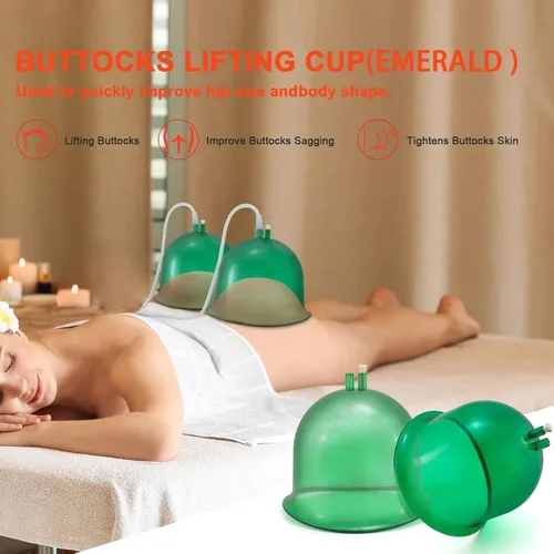 Vista 2 de Elitzia Vasos de vacío para levantamiento de glúteos, 101.4 fl oz/101 onzas líquidas, copas de glúteos extra grandes de 9.05 pulgadas de diámetro