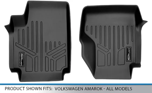 Vista 4 de SMARTLINER Juego de tapetes de piso de primera fila para Volkswagen Amarok 2011-2014