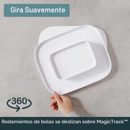 Vista 4 de YouCopia MagicTrack - Tocadiscos para especias, organizador rectangular de 2 niveles Lazy Susan