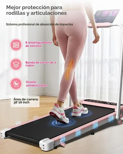 Vista 8 de Cardirun Almohadilla rosa con inclinación del 10% y barra de mango, cinta