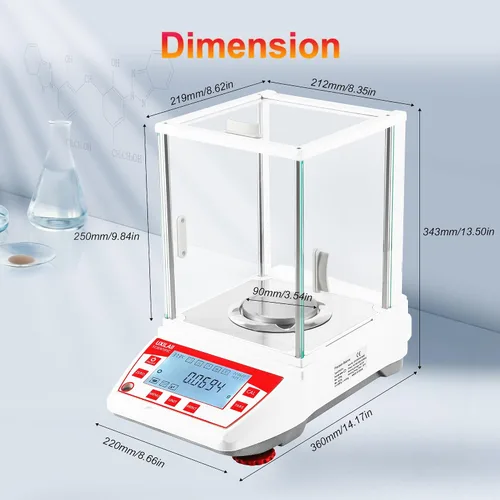 Vista 7 de Balanza analítica 4.23 oz x 0.1mg GN mg Unidad de precisión de laboratorio Escala de laboratorio 0.00 oz Escala analítica digital Interfaz RS232