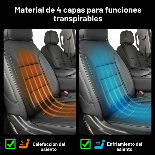 Vista 6 de EKR Fundas para Asientos Silverado de Ajuste Personalizado para (Cabina Doble) 2014 2015 2016 2017 2018 Chevrolet Silverado 1500 & HD 2500/3500