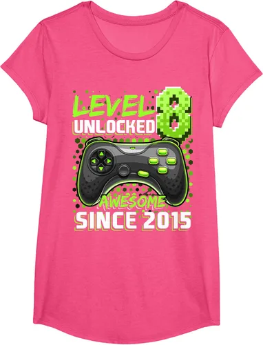 Vista 57 de Level 8 Unlocked Awesome 2015 Video Game 8th Birthday Boy T-Shirt, Negro
