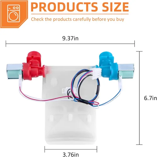 Vista 2 de W11210459 W10869799 Válvula de entrada de agua para lavadora compatible con Whirlpool Maytag Kenmore Amana reemplaza W10838319 PS12349267 W10423124