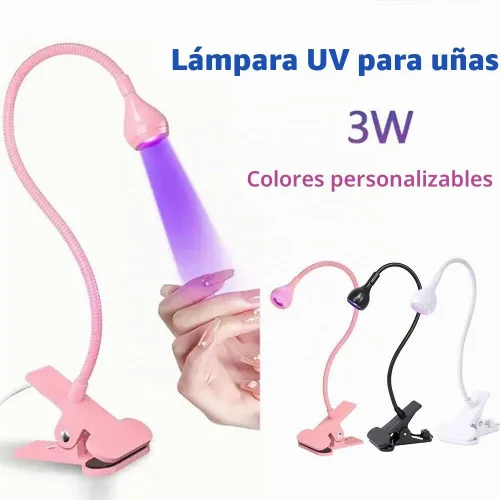 Vista 7 de Lámpara LED de manicura de uñas, lámpara de secado con cuello de cisne y abrazadera para uñas de gel, lámpara UV de cuello de cisne de 3 W, mini luz