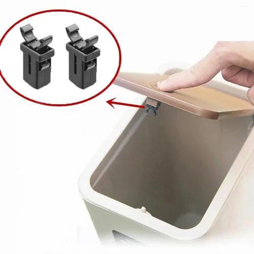 Vista 6 de Paquete de 10 clips de tapa de bote de basura, interruptor de presión, botón de bloqueo de repuesto para mini bote de basura con tapa, cesta
