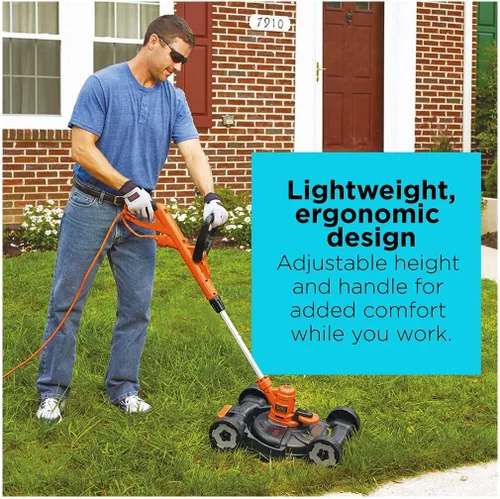 Vista 6 de BLACK+DECKER 3 en 1 Podadora de hierba/de esquina y cortacésped, 6,5 A, 12 pulgadas (MTE912)