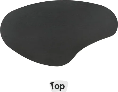Vista 6 de Hyfirm - Mesa de café moderna de madera negra de 47.25 pulgadas para la sala de estar, mesa central resistente con tapa irregular de mango y patas