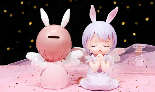 Vista 6 de Blessing Angel - Bonita alcancía para niñas, es un regalo único perfecto, decoración de guardería, recuerdo, regalo de bautismo de bebé o alcancía