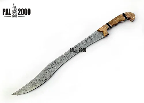Vista 2 de PAL 2000 KNIVES HSK-9984 Espada hecha a mano de acero de Damasco de 26,5 pulgadas