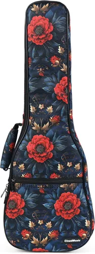 Vista 11 de CloudMusic Estuche para Ukulele Bolsa de Concierto Mochila Acolchada Para Concierto de 23 Pulgadas (Concierto, Fantasía Floral) Padded, Backpack