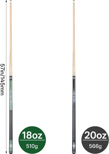 Vista 7 de Kmise 58 Inch FAS Canadian Maple Pool Cue Set