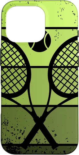 Vista 20 de Raqueta de jugador de tenis con cancha de pelota de tenis Vintage Retro Case para iPhone 17