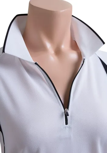 Vista 4 de CLOVERY Polo de manga larga con cremallera para mujer