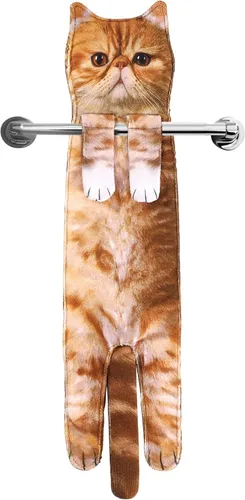 Vista 24 de Divertidas toallas de mano – Lindas toallas colgantes y toallas de cara para decoración de gatos, súper absorbentes, suaves, inauguración