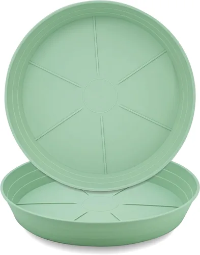 Vista 18 de Plato para macetas de 10 a 25 pulgadas, bandejas de riego extra profundas para macetas, bandeja de drenaje pesada para interiores sin agujeros, 4