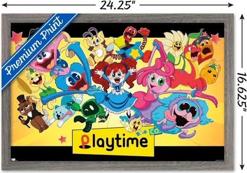 Vista 3 de Trends International Poppy Playtime - Póster de pared grupal, 14.72 x 22.37 pulgadas, versión enmarcada de madera de granero