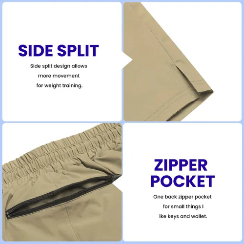 Vista 5 de COOFANDY - Paquete de 2 pantalones cortos de entrenamiento para hombre de 7 pulgadas, de secado rápido, pantalones cortos deportivos ligeros