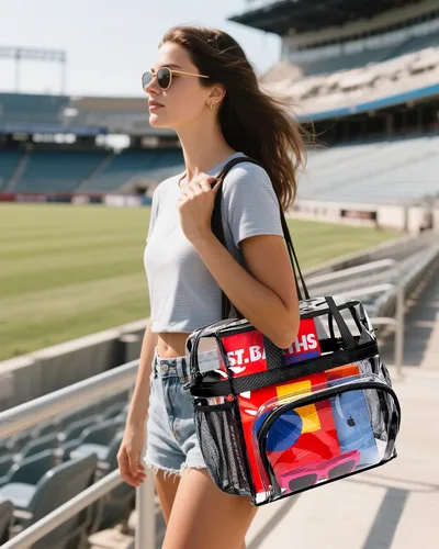 Vista 2 de Lyingflat Clear Bag for Stadium Events Clear Tote Bag with Removable Strap Transparent Bag for Sporting Concert Work