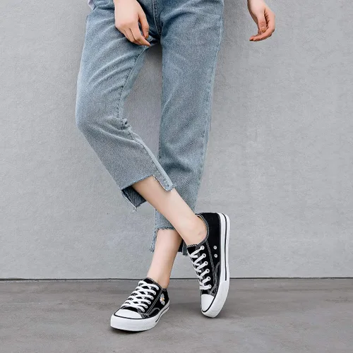 Vista 7 de Adokoo - Tenis informales de lona para mujer caña baja con cordones cómodos para caminar