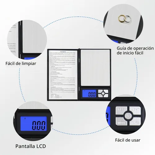 Vista 4 de UNIWIGH - Báscula digital de bolsillo de 0.00 oz de precisión, 17.64 oz de alta precisión, peso digital de cocina gramo y oz para alimentos, joyas