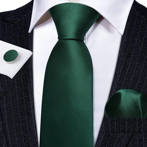 Vista 5 de Barry.Wang Conjunto de corbata de seda tejida para hombre, gemelos formales para boda, talla única