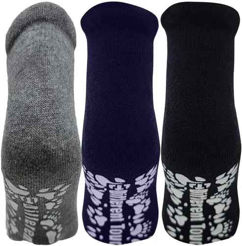 Vista 2 de Different Touch Calcetines de yoga antideslizantes unisex para pilates y ballet, con empuñaduras, 3 pares