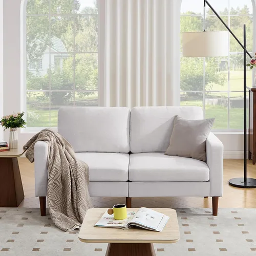 Vista 36 de Kingfun Silla decorativa, sillas de sala de estar, sillón de lectura de chenilla, de mediados de siglo con pie de madera maciza, decoración moderna