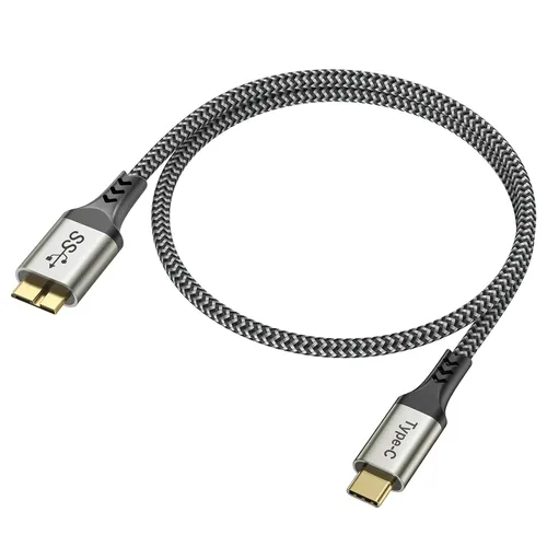 Vista 9 de Cable externo de disco duro USB C de 10 Gbps, cable corto micro B a USB C, cable de disco duro USBC USBC para WD Toshiba Westgate Seagate, SSD