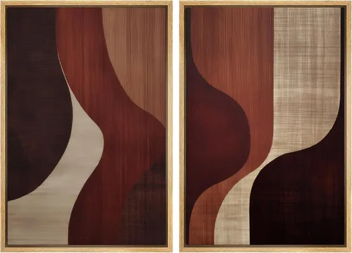 Vista 146 de SIGNWIN Lienzo enmarcado para pared, ilustraciones abstractas texturizadas en tonos beige terrosos, arte moderno, decorativo, contemporáneo
