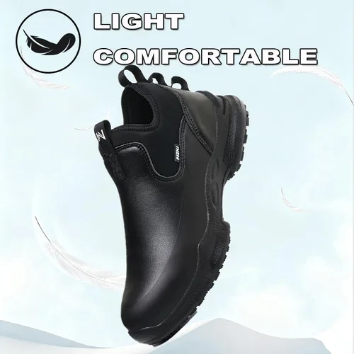Vista 4 de PJZHJ Zapatos de trabajo antideslizantes para mujer, resistentes al agua y al aceite, zapatos de servicio de alimentos, cómodos zapatos de chef