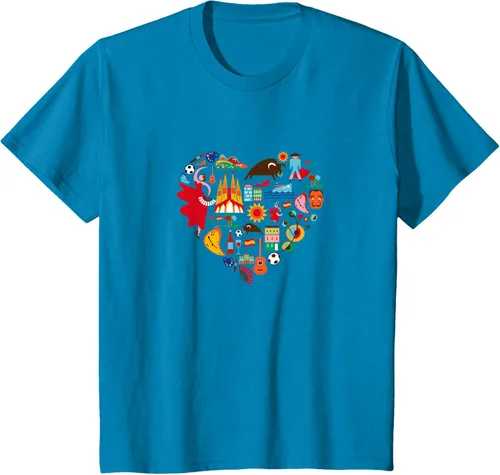 Vista 7 de I Love España Cute Español Orgullo, Madrid Barcelona playera, niños 10, Lemon Limón