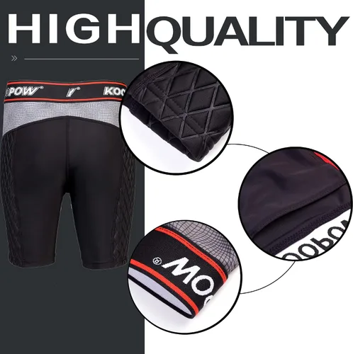 Vista 2 de KOOPOW - Pantalones cortos acolchados deslizantes para adultos, hombres, con almohadillas deslizantes para béisbol, fútbol, lacrosse, hockey