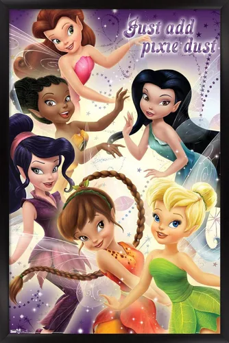 Vista 9 de Trends International Disney Tinker Bell - Póster de pared de hadas, 14.725 x 22.375 pulgadas, versión enmarcada de madera de granero Versión