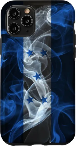 Vista 29 de iPhone 16 Smoky Honduras Flag - Funda de orgullo hondureño estilo humo
