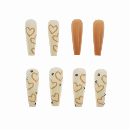 Vista 54 de Uñas postizas francesas a presión, uñas postizas largas de acrílico con forma de ataúd de cobertura completa, uñas postizas de bailarina