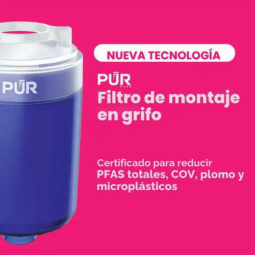 Vista 2 de PUR Plus - Filtro de repuesto para montaje en grifo, paquete de 4, filtro de agua original PUR para grifo de fregadero, filtración mineral 3 en 1