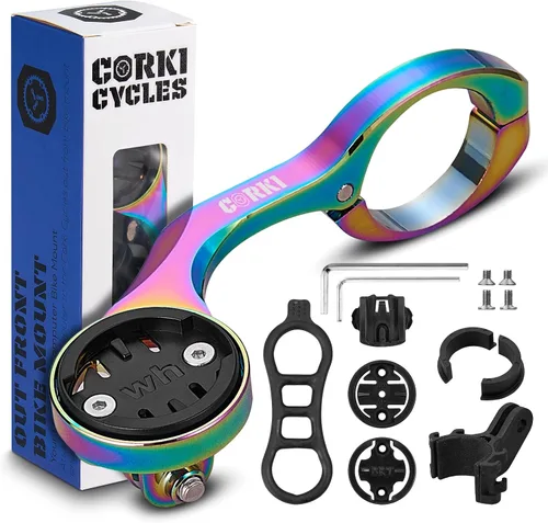 Vista 15 de corki Cycles - Soporte de bicicleta para computadora con ángulo ajustable en ángulo hacia fuera, compatible con Garmin Wahoo Bryton Cateye