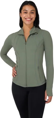 Vista 13 de 90 Degree By Reflex Chaqueta ligera atlética con cremallera completa, ajuste delgado, para correr, con aberturas para los pulgares Negro